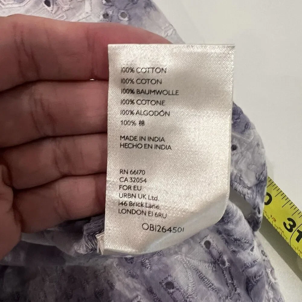 Pilcro Anthropologie The Cate Tie Dye Embroidered Button Down Shirt Size L - Picture 8 of 8